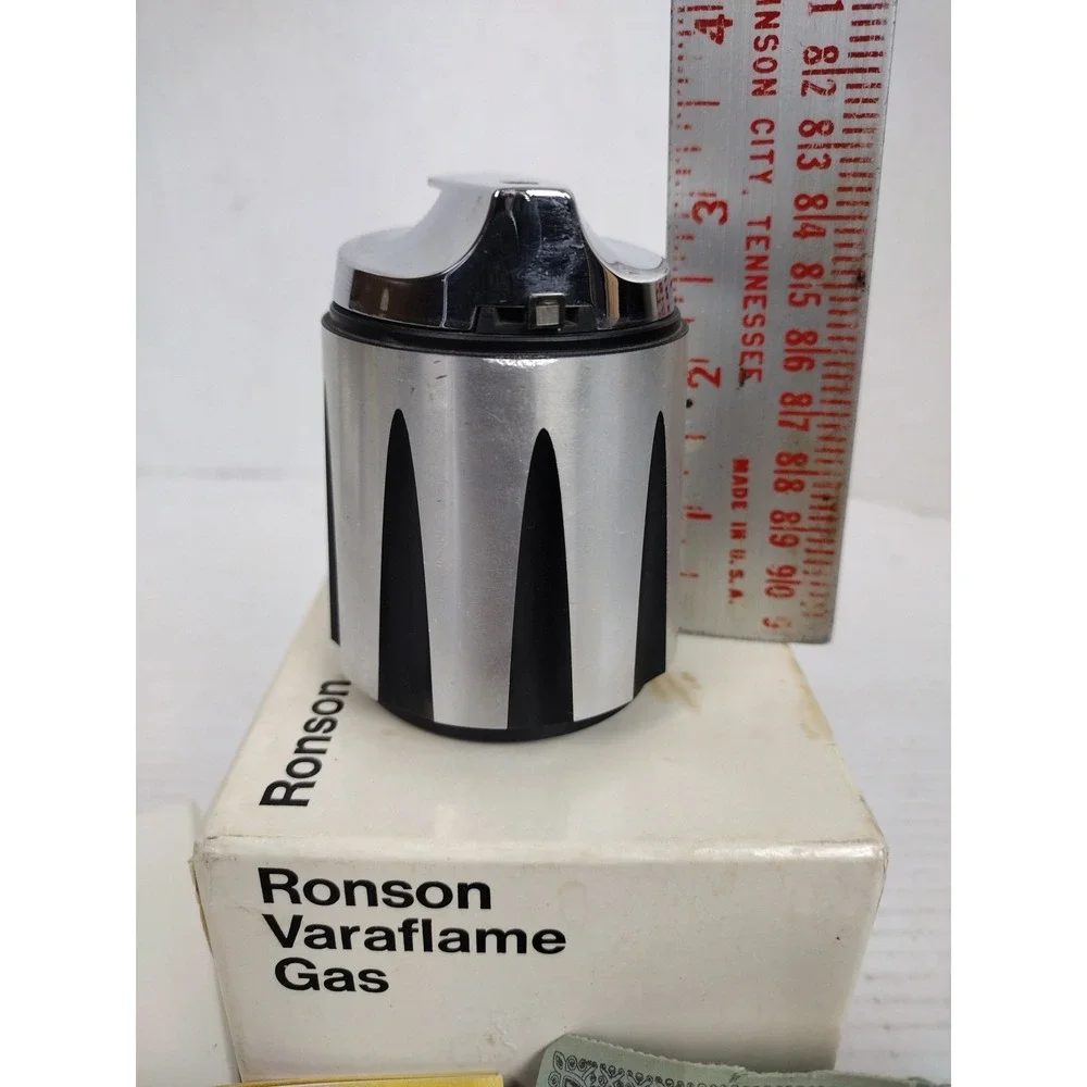 Ronson 1950's? Butane Lighter Fine TableDesk Varaflame MCM Art Deco MK2 Untested